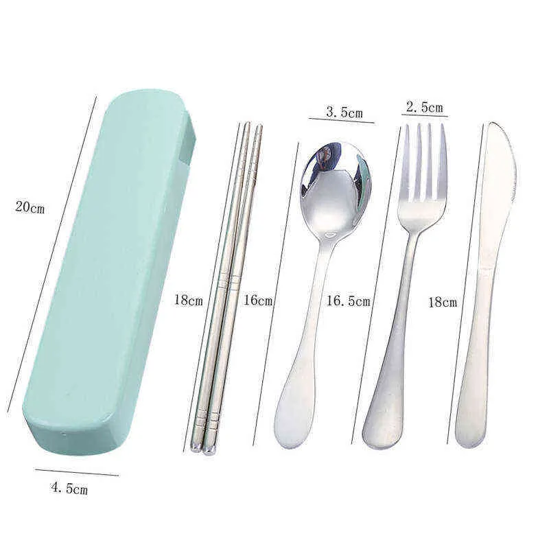 New Portable Chopsticks Fork Spoon Knife Travel Cutlery Set Eating Tool Product Selling Household Standby -45 Y220530