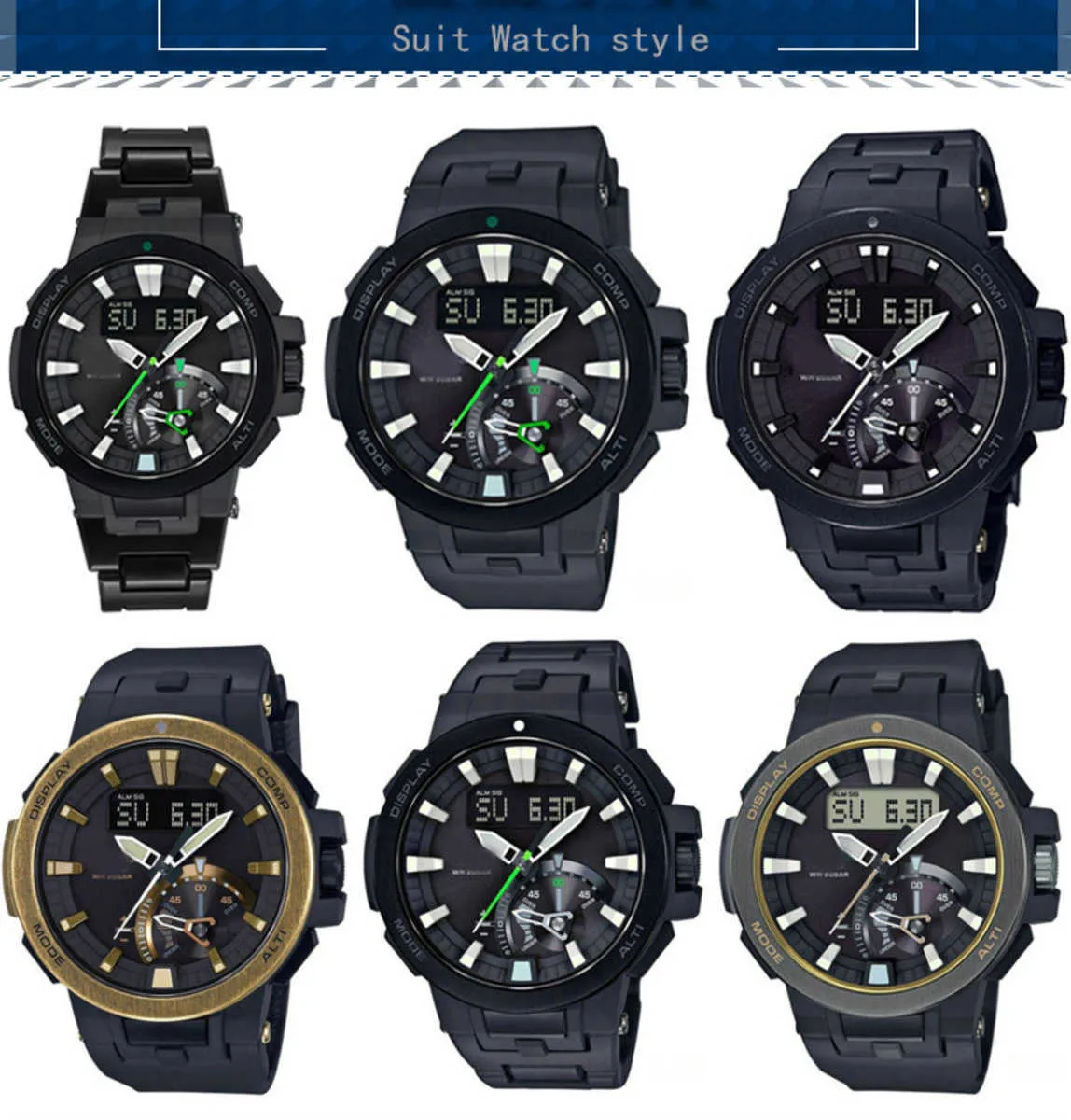 Correa de reloj de acero y plástico para Casio PRW-7000FC, correa de reloj deportiva negra para serie de montañismo PROTREK, accesorio de pulsera de reloj