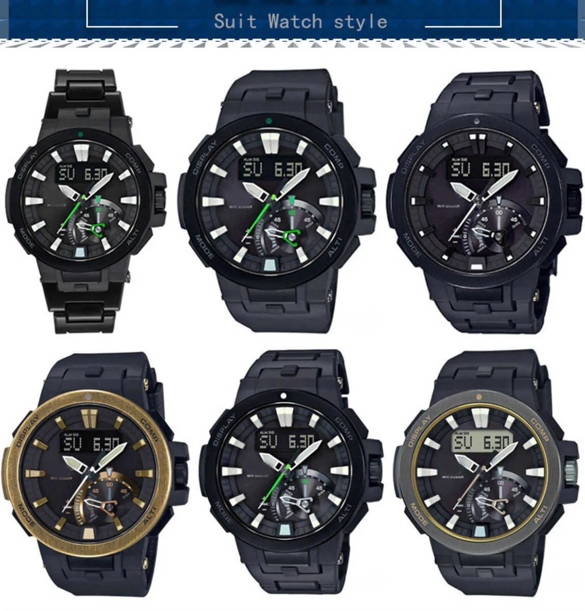Plastic Stalen Horlogeband Voor Casio PRW-7000FC Zwart Sport Horloge Band Voor PROTREK Bergbeklimmen Serie Horloge Armband Accessoire
