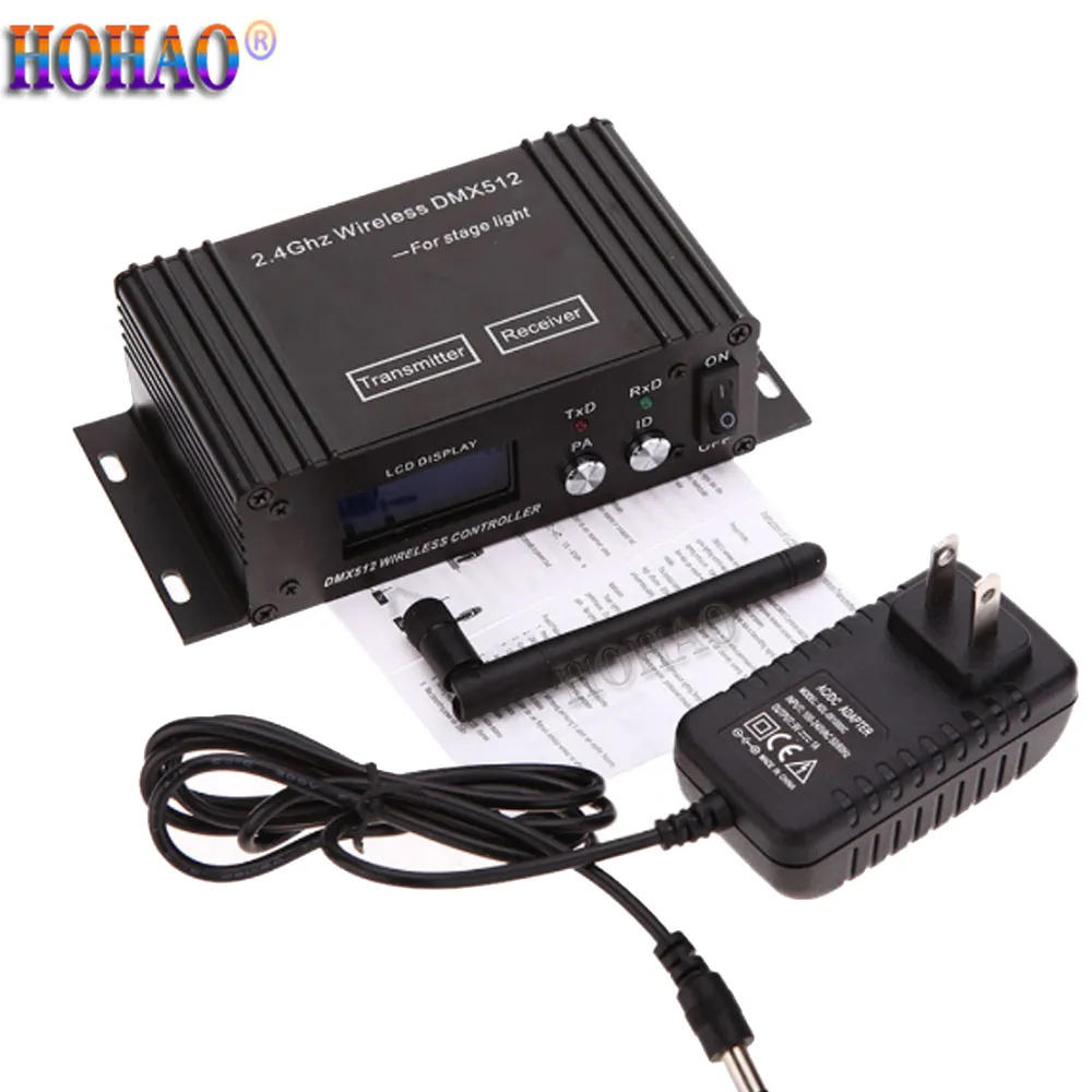 2x HOHAO 2.4G Wireless DMX512 Transceiver Stage Lighting Controller WiFi Led Par Sharpy Beam Disco Dj Lampada 2x Un sacco veloce Spedizione gratuita