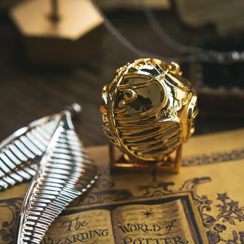 Gold Snitch Ring Box Wings Movible Luxury Jewely Box Storage Organizer Fase Displays Necklace Proposal Birthday Present Box Idéer 220805