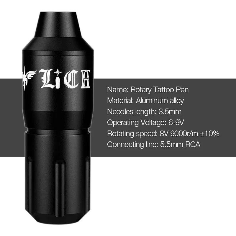 Lich Tattoo Short Pen Rotary Cartridge Motor Guns Matcher для высококачественных профессиональных постоянных поставки макияжа 220623
