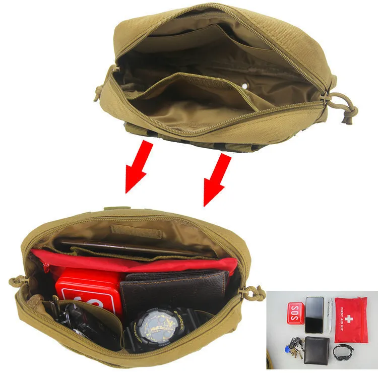Molle Mouck военная тактическая талия сумки EDC Инструменты на молнии поясной ремень поясный корпус карман Airsoft Army Army Bag 220721
