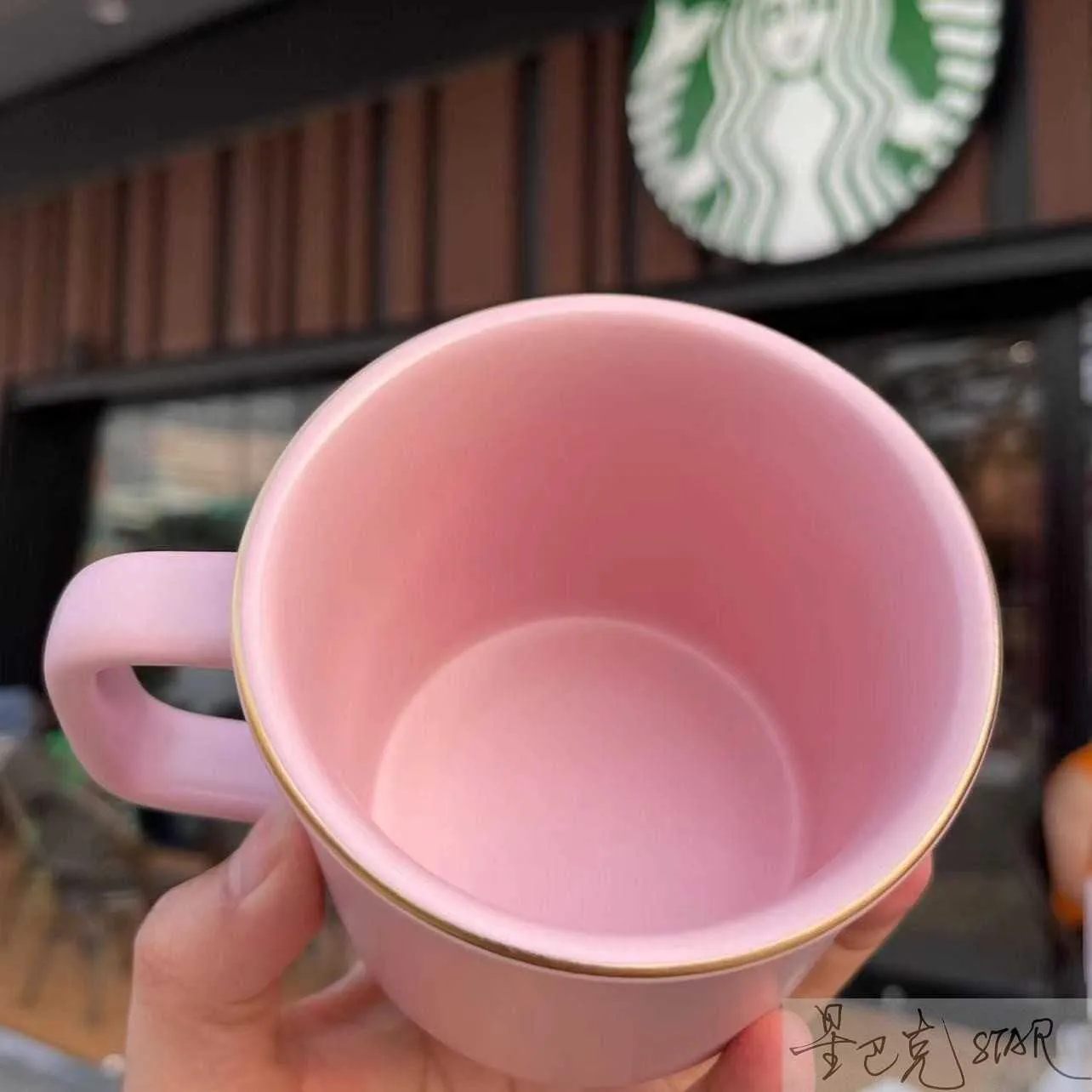 Starbucks cup klassisk 355 ml rosa vintage koppar sigill mugg presentförpackning högt värde skrivbordsvattenkopp