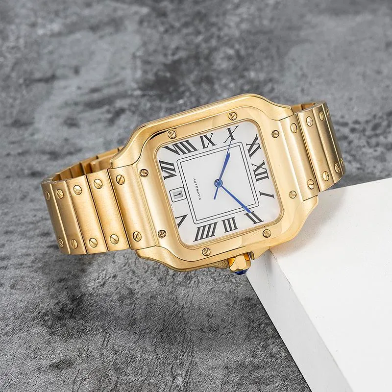 Nowy luksusowy zegarek mężczyzn 316 Materiał Materiał Szwajcarski rzemieślniczy stalowy niebieski szklany głębokość wodoodporna około 100 metrów 300Q