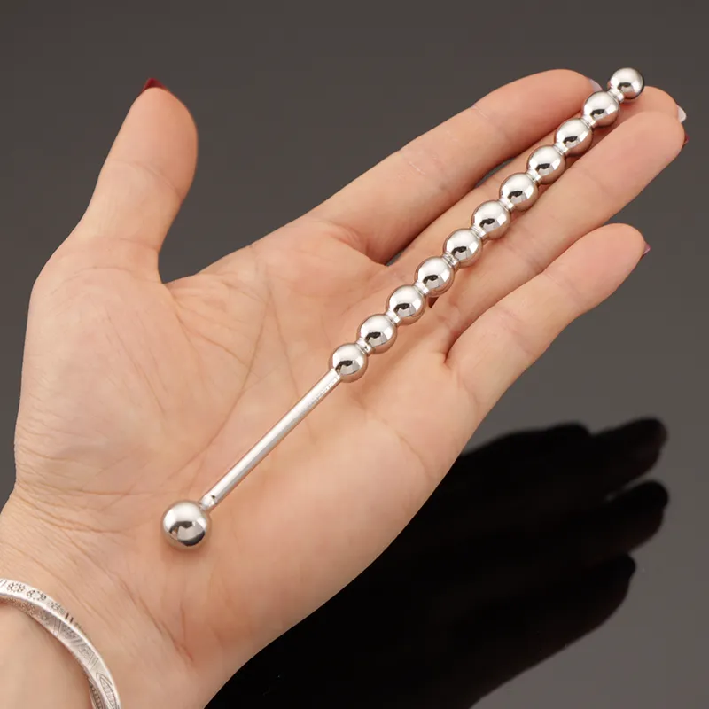 Gourd shape Metal Beads Penis Plug Stainless Steel Urethral Catheter Urethra Dilation Sounding sexy Toy Beaded Insert Rods1935231