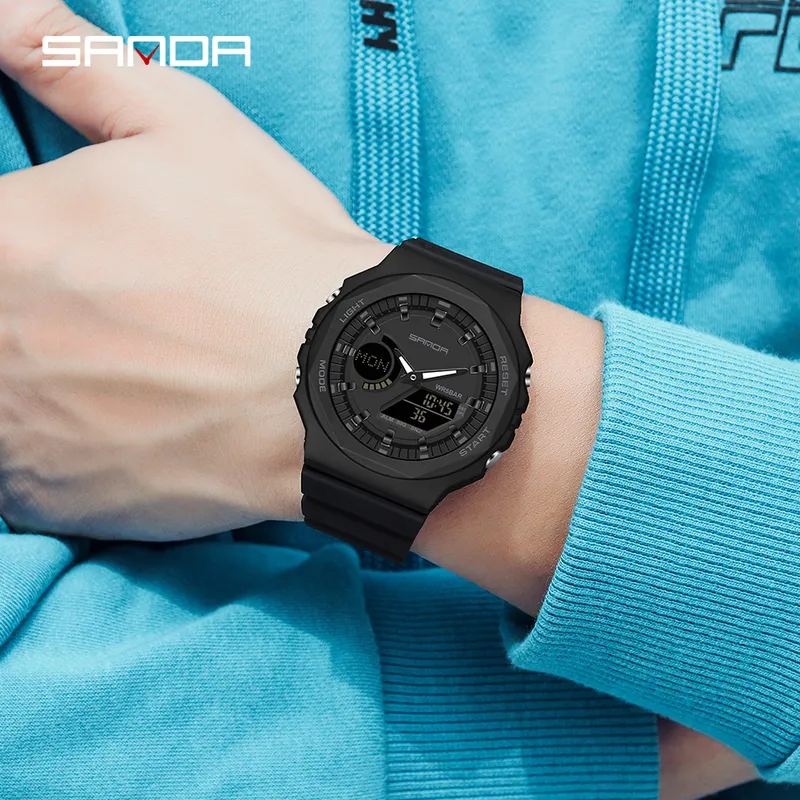 SANDA Casual Men's Watches 50M Waterproof Sport Quartz Watch for Male Wristwatch Digital G Style THOCK Relogio Masculino 2204275k