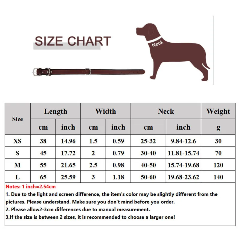 Dog Puppy kraag echte lederen huisdieren kragen voor kleine middelgrote honden echte leer Duitse herder grote hondenkraag XS-l 0622