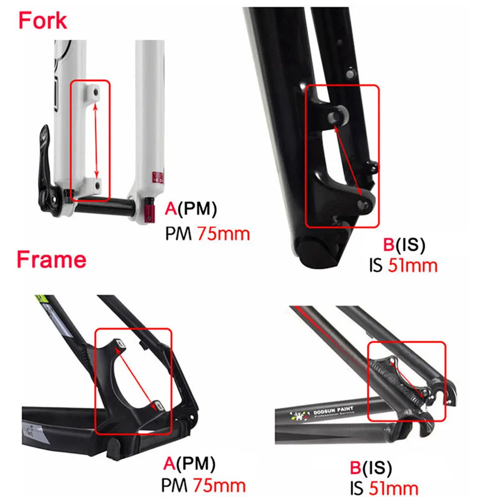 Cykelbromsar Mount Adapter för 140/160/180/203mm Ultralight Bracket är PM-AB till PM-A-skivbromsomvandlare Mountain Rotor Accessorie