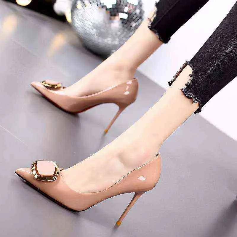 2022 Spring New Brand Women Sexy Pumps Luxury Pu Leather Crystal High Heels Summer Lady Black Fashion Party Wedding Prom Shoes G220516