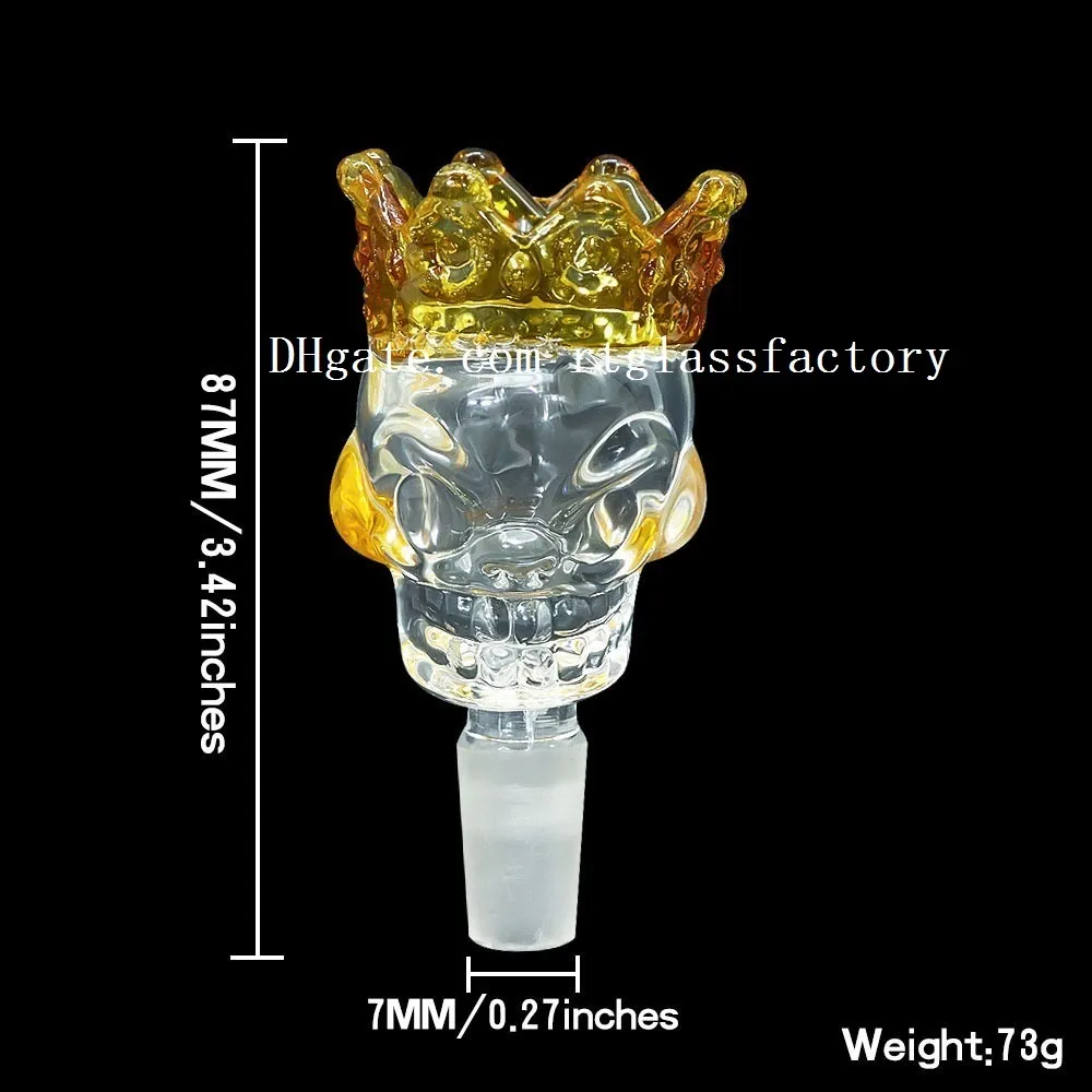 Nouveaux bols en verre de style crâne 12mm7mm mâle épais grand bol narguilé pièce pour bangs à eau
