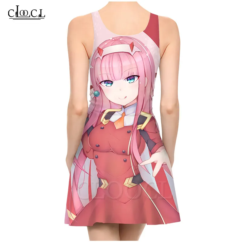 Anime älskling i Franxx Zero Two Fashion 3D Print Dress Ladies Summer Party Girls Dress Casual Sexiga klänningar 220617