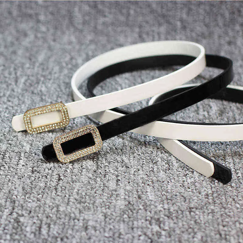 أزياء نسائية براءة اختراع حزام رفيع الحزام راين ميدان مشبك السيدات محذو