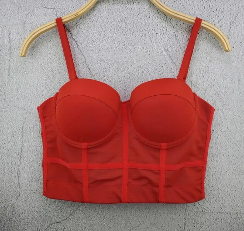 Kadınlar Push up Kablosuz Sutyen Kırmızı Üst Artı Boyutu Lette Iç Çamaşırı Lingerie Tam Kupası Korse Büstiyer 220318