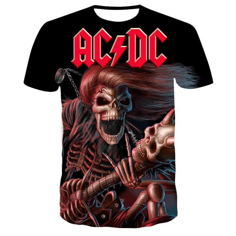 Männer Casual T-shirt Lustige Männer AC DC 3D Druck Sommer Marke Mode Street Top 2207125243259