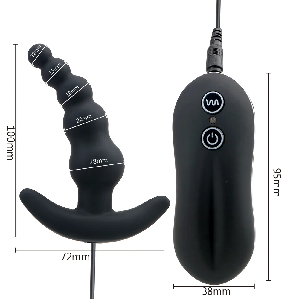 10 Speeds Anal Plug Vibrator Male Prostate Massager Female Masturbation Vibrating Beads Remote Control sexy Toy