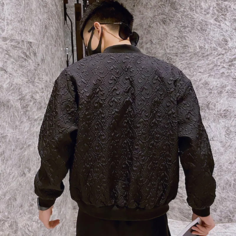 2022 Autumn 3D Preúado Men jaqueta moda moda slim casual jaqueta de bombardeiros