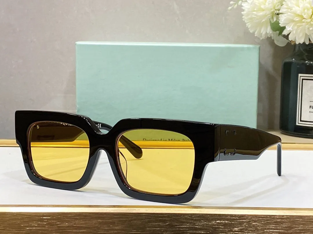 Herren Damen Designer Sonnenbrille Luxus Cool Style Mode Klassisch Dicke Platte Schwarz Weiß Quadratischer Rahmen Brillen Off Man Glasses287I