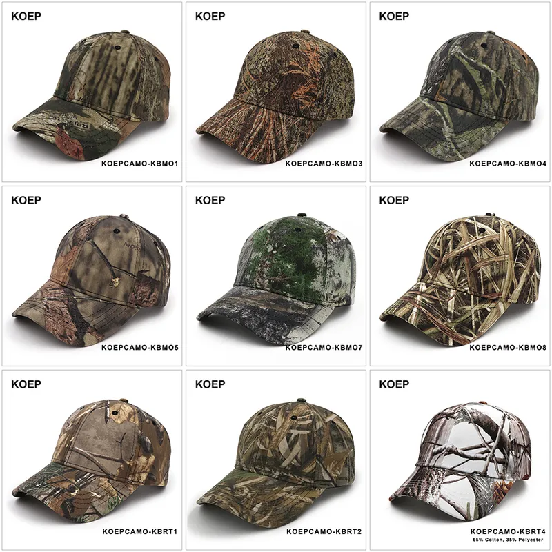 Koep Outdoor Jungle Рыбалка бейсбольная шляпа Cap Man Camouflage Hunting Cacquette Bone Cotton Rucker Camo Dad Caps 220513