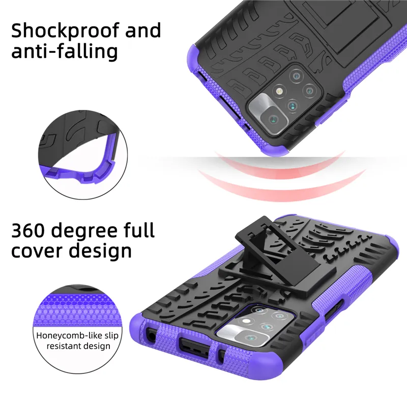 Shockproof Armor Resistant Cases for Xiaomi Redmi 10 9T 9 9A 9C Note 10 Pro Poco x3 GT F3 M3 Pro K40 Gaming Support Back Cover