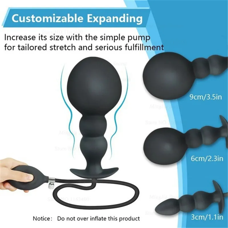 30cm Oversized Inflatable Air Pump Butt Plug Expansion Anal Plugs Vagina Dilator Anus Dildo Adult sexy Toys For Woman Man Gay
