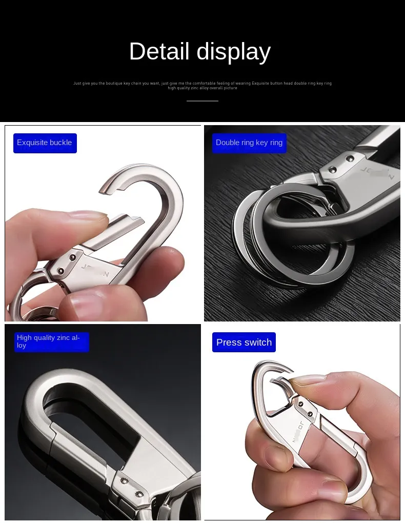 Key Chain High-Grade Zinc Alloy Wrist Hanging Car, Men's and Women's Creative Ring Key Chain