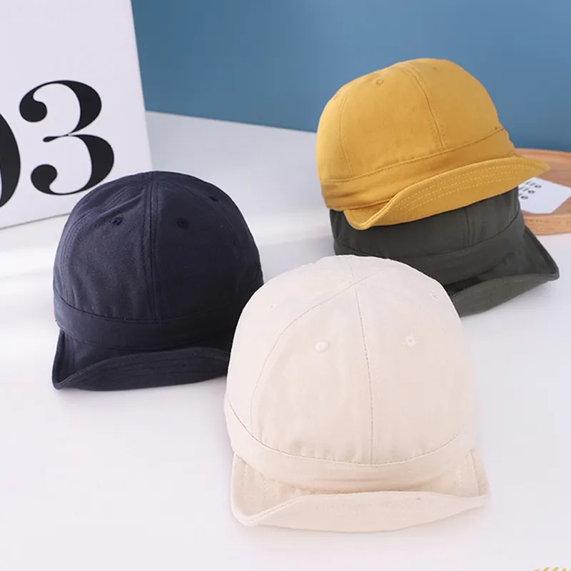 Baby Baseball Caps Solidny kolor miękki bawełniany kapelusz słoneczny dla wiosennych lat letni dzieci