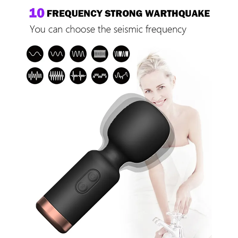 10 Modos Forte vibração Mini Av Vibrator Dildo Magic Wand Massager Clitoris Gs Vibradores G-Spot Sexy Toy para mulheres