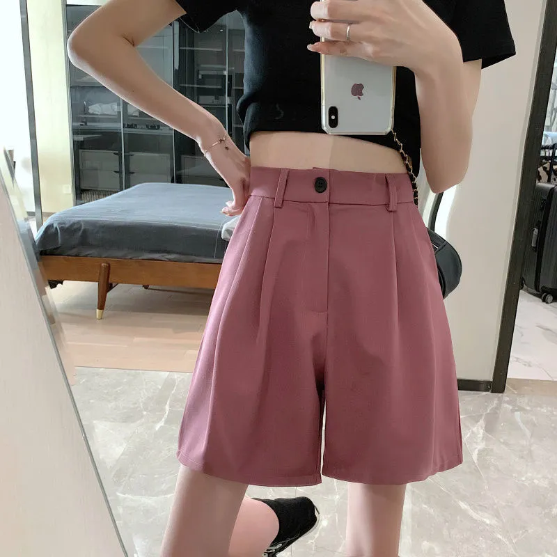 Korte 4 kleuren losse trendy ulzzang vrije tijd vaste preppy kleding Koreaanse stijl elegante allmatch vrouwelijk chic ins bottom 220701