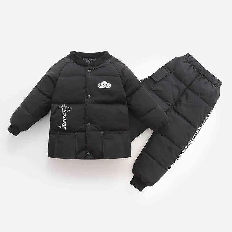 Vinter varma barnkläder sätter Baby Boys Down Jackets Pants Outfit Snowsuit Suits 2 3 4 5 6 Year Toddler Girl Clothing J220718