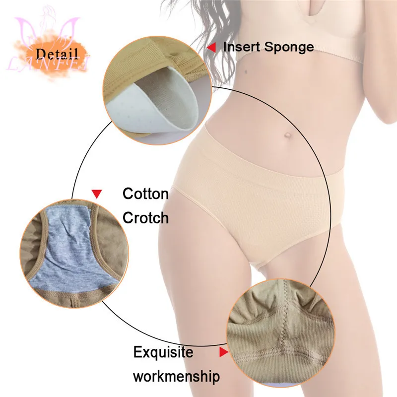 Lanfei Butt Lifter Pant Women Seamless Shaper Shapewear Hip Enhancer Booty Pads Push Up Fake Ass Underwear Mesh Binkocks Panties 220513