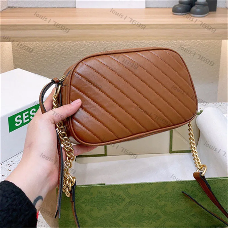 Металлическая цепочка Cowhide Mini Marmont Camera Camera Magn Women Shousbody Sags Sacks Designer Designer Sumbs Luxury Lady Cordes Totes сцепления кошелек 18 см 24 см.