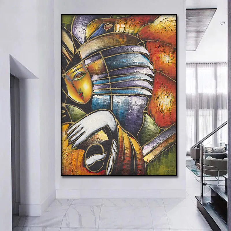 Abstract Character Golden Mask Canvas Posters Wall Art Print Modern Painting Nordic Kid Bedroom Decoration Picture (4)