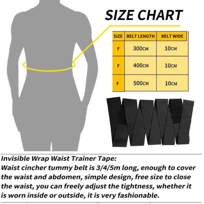 Waist Trainer Women Slimming Sheath Ruckers Me Up Bandage Wrap Bodyshaper Tummy Shapewear Trimmer Belt Corset Top Stretch Band L220802