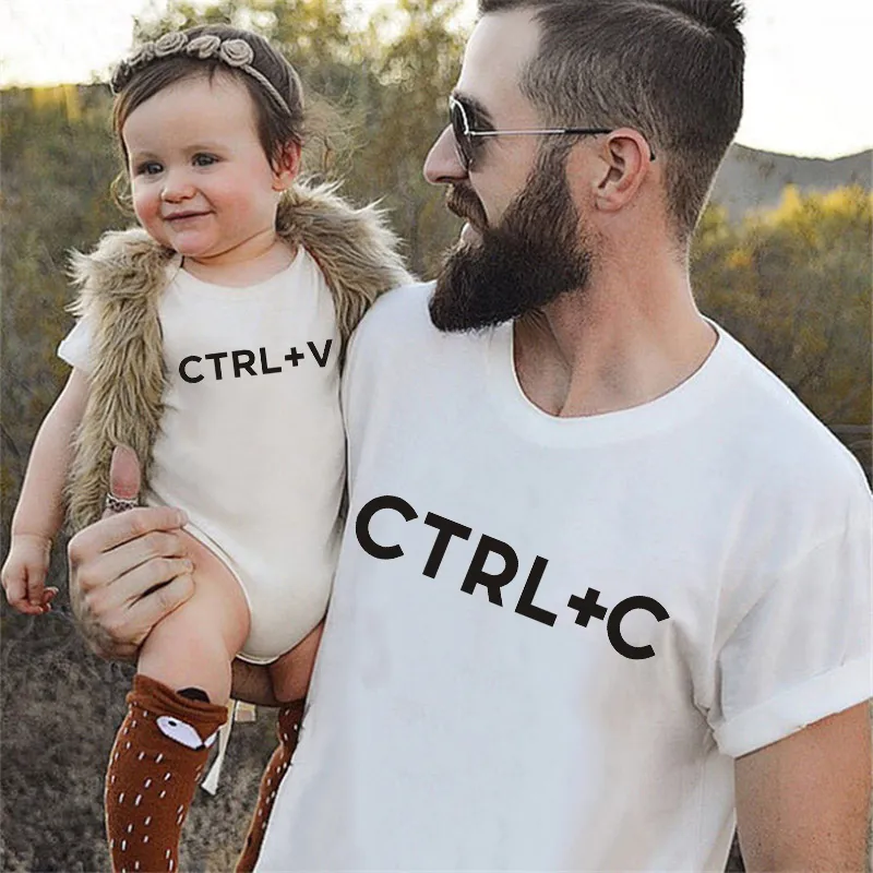 CtrlC und CtrlV bedruckter, passender Papa-T-Shirt-Baby-Body, perfektes Geschenk für die Familie zum Vatertag, Kleidung 220531