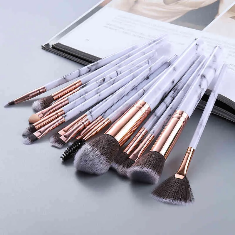 NXY Makeup Brushes 5 8 10 15.00 Marmor Set Eye Shadow Foundation Pulver Edge Control Make Up Maquiagem Kosmetisk Skönhet 0406