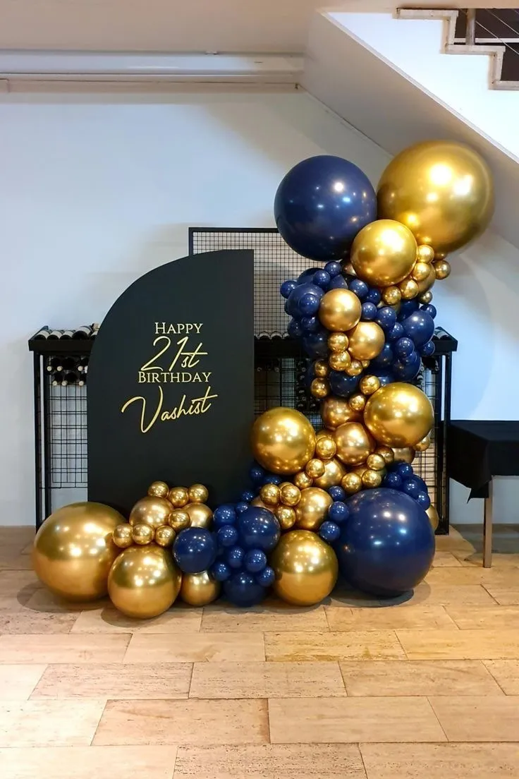 Kit de guirlande en arc de ballons bleu marine, ballons en or chromé pour mariage, remise de diplôme, décoration de fête d'anniversaire, 220523