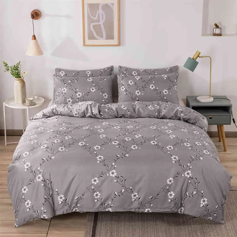 Sängkläder franska färskt floret täcke kudde kudde fodral ingen arkuppsättning