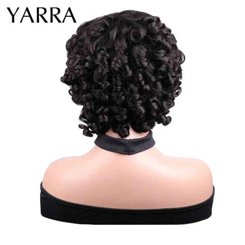 Свободная волна боба парика с челкой бразильские человеческие волосы для чернокожих женщин короткая полная машина, сделанная Yarra 220609