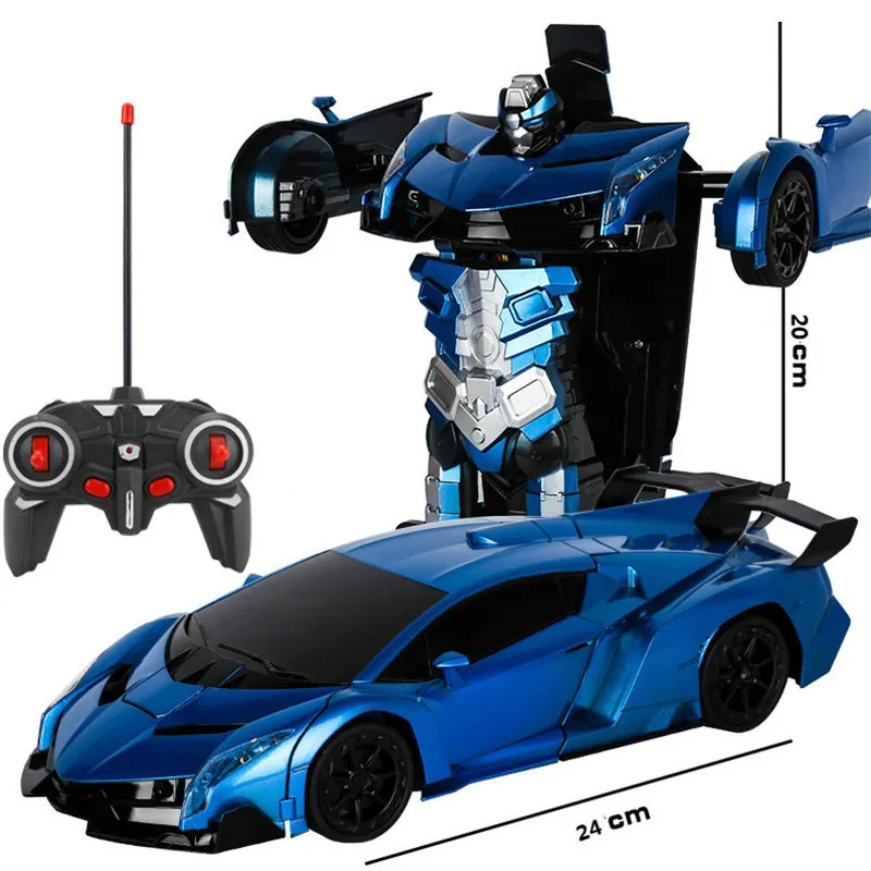 2 in 1 Electric RC Children Boys Toys Outdoor Remote Control Sports Deformation Car Robots Model Toy 220621