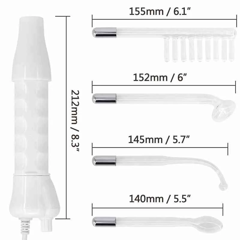 Elettrodo elettrodo ad alta frequenza Elettroterapia in vetro Dispositivo di bellezza Dispositivo Acne Spot Remover Care del viso MASSAGER 2205207515056