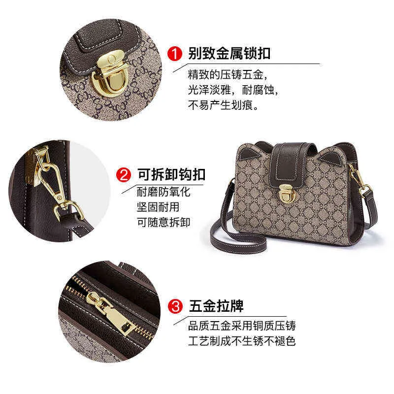 حقيبة Haodun Bag Women New Light Luxury Printing Bucket Multi Multi Messenger Prosesatile Contouse Small Countes