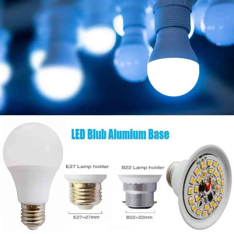 3st LED -lamplampa E27 Real Power Light B22 3W 6W 9W 12W 15W 110V 220V Spot Lamp 2835 LEDS LAMPADA AMPOULE HOME Interiör Tabell H220428