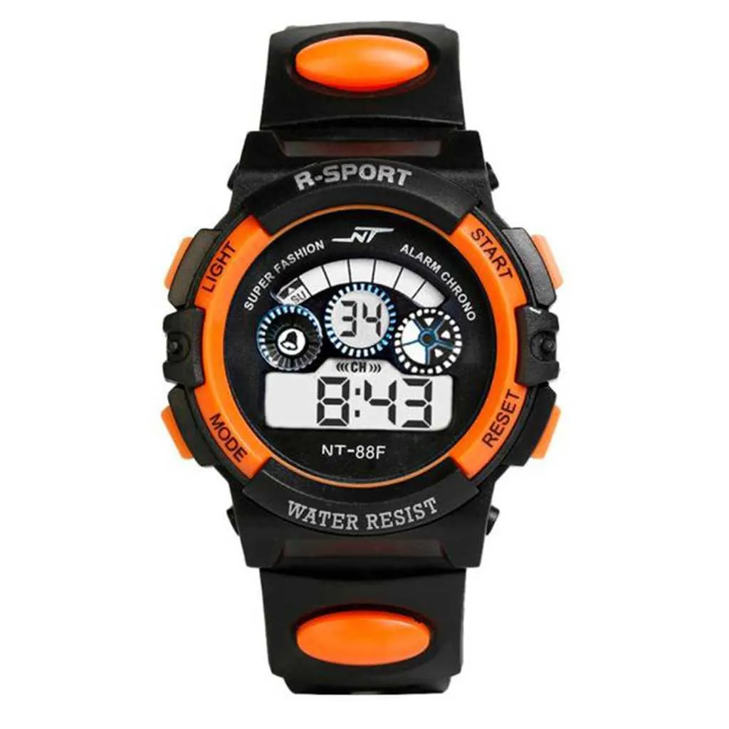 メンズボーイのスポーツウォッチLEDデジタルウォッチメンズガラスダイヤル30m防水シリコンストラップ腕時計アラーム