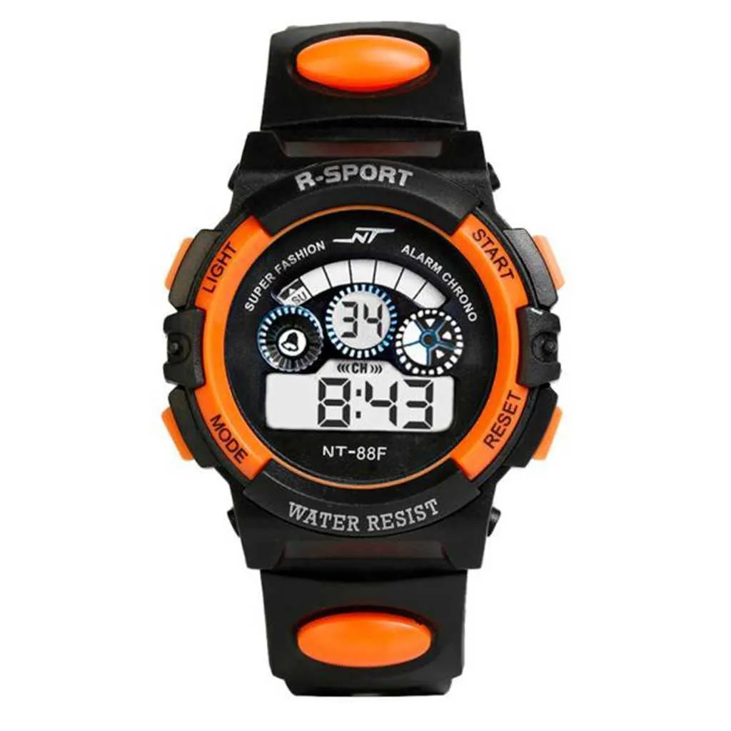 Mens Boy's Sports Uhr LED Digitaluhren Für Männer Glasschieber 30m Wasserdichte Silikonband Armbanduhr Alarm