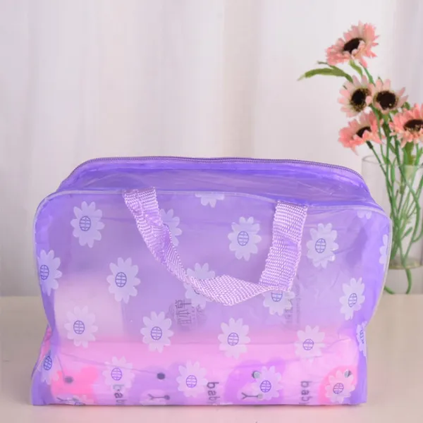 Creative Translucent Waterproof Cosmetic bag Portable Travel Wash Bags Bathroom Wash Bagg Storage Baggie Makeup Tools