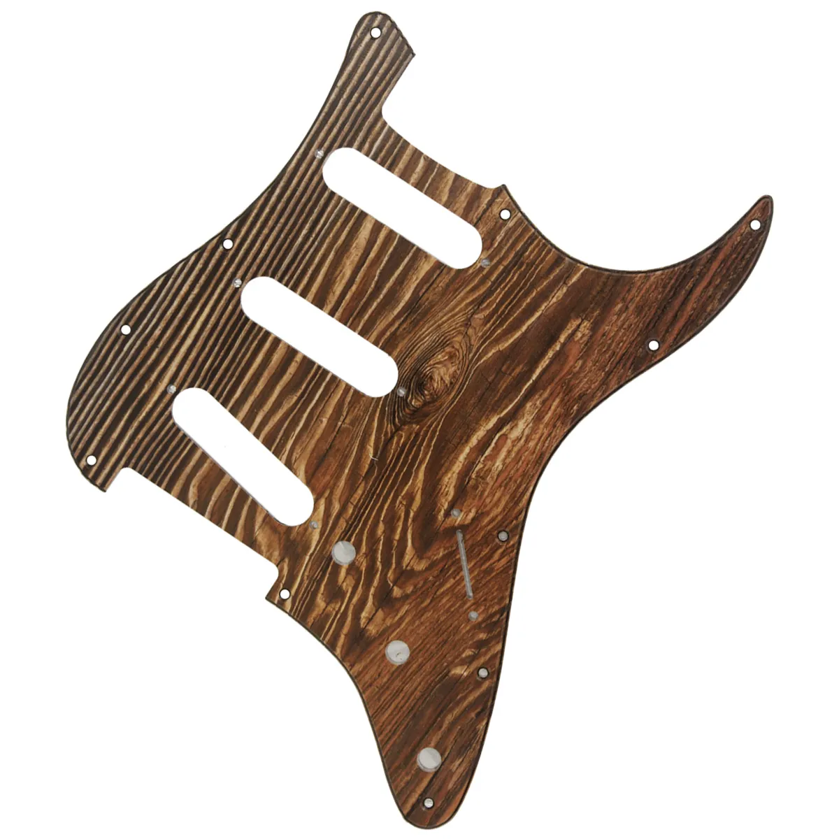 1 Ställ in träfärg SSS PickGuard Guitar Scratch Plate med bakplattskruvar för 11 håls elektriska gitarrdelar