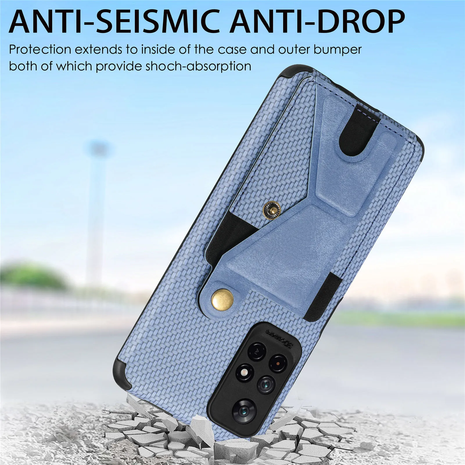 Fiber Pattern Soft TPU Cases For Xiaomi Mi 11i 11 10T Lite Poco X3 NFC F3 Redmi Note 11 10 Pro 11S 10S Magnetic Card Holder Cover