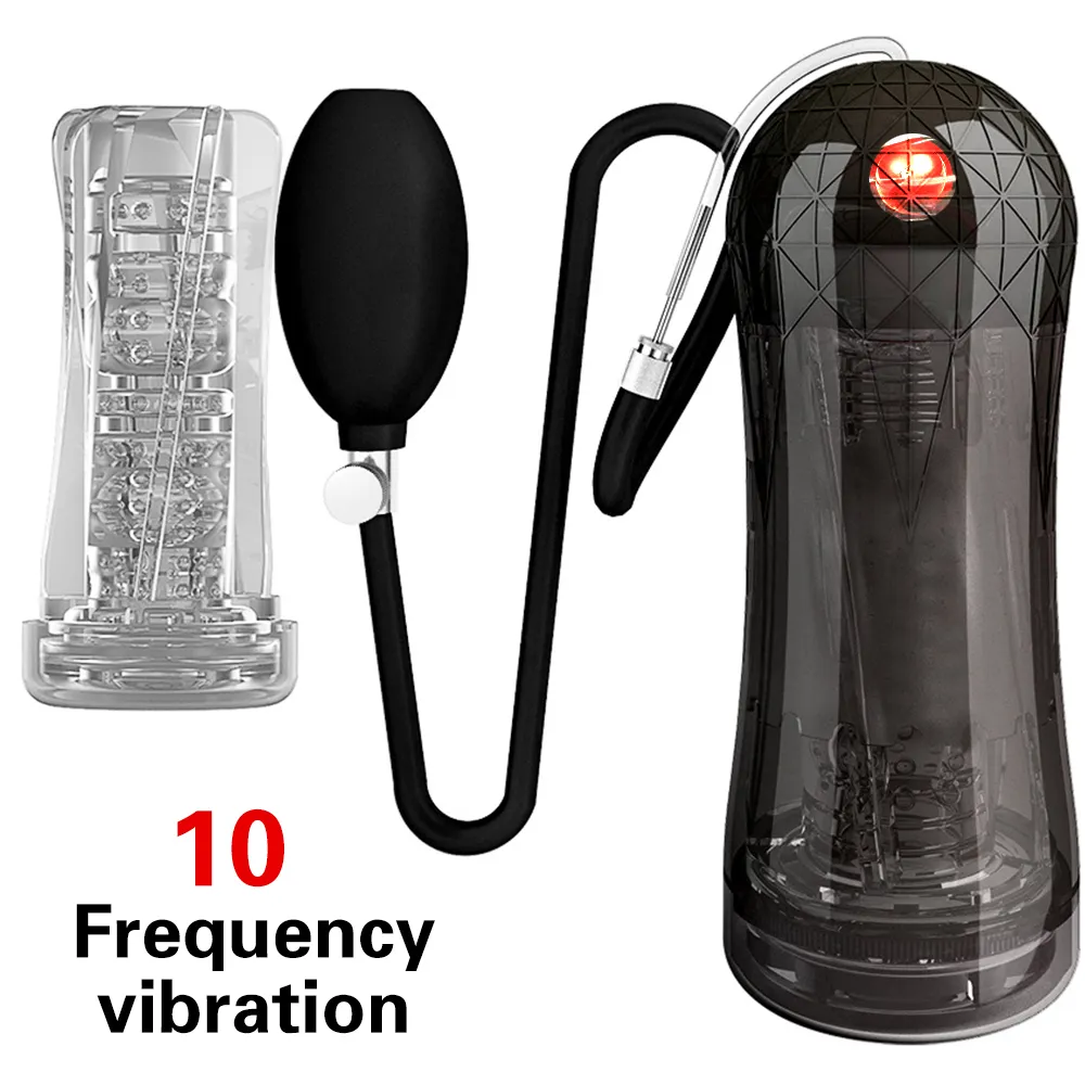 3 en 1 bomba de pene 3D Vagina Real vibradores para hombres ejercitador de pene glande chupando juguetes sexy masturbación masculina picos masajeador