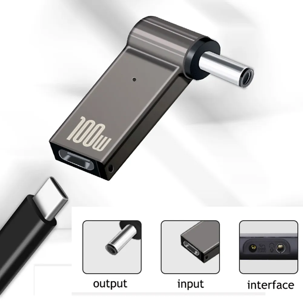 PD 100W LAPTOP POWER LARARE Supply Adapter Connector USB Type-C Kvinna till DC Male Jack Plug Converter för Acer Samsung Lenovo